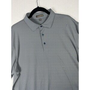 Peter Millar Summer Comfort Polo Shirt Mens XL Blue Striped Golf Performance XL